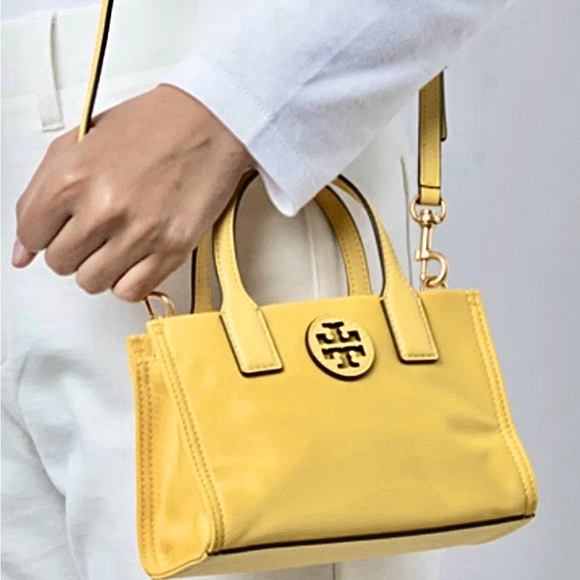 Striking Tory Burch NWOT Yellow Ella Mini Tote/Satchel/Crossbody Bag - Picture 5 of 5